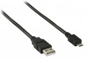 Laddkabel mobil USB / Micro B, 1m, svart
