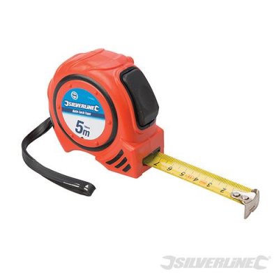 Måttband Autolock, 7,5m x 25mm, Silverline