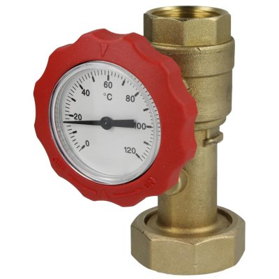 Pumpkoppling med avstängning och termometer