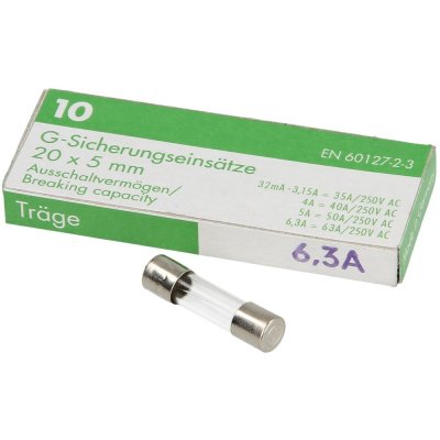 Galssäkring 6,3 A T 250 V