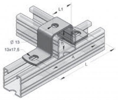 STEX 45 Anslutningsbygel (45 x 45) 134,5/ 46/ 4, FZB