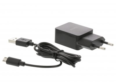 Mobilladdare, 1 utgångar, 2.1 A, micro USB, Svart, (Sweex)
