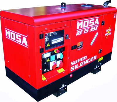 Elverk GE 15 YSX från Italienska MOSA     FUNKTIONER  Motorskydd EP6 Dubbelt voltregleringsskydd: elektrisk AVR + Compound för a