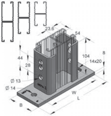 Stex 45 Profilhållare dubbel