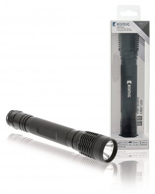 Ficklampa, LED, 500 lumen, svart