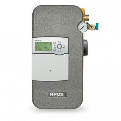 Solpumpstation RESOL FlowSol® B HE – DeltaSol® CS/2, 2-stråk, 3 givare