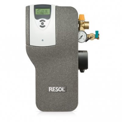 Solpumpstation RESOL FlowSol® S HE – DeltaSol® CS/2, 1-stråk, 3 givare