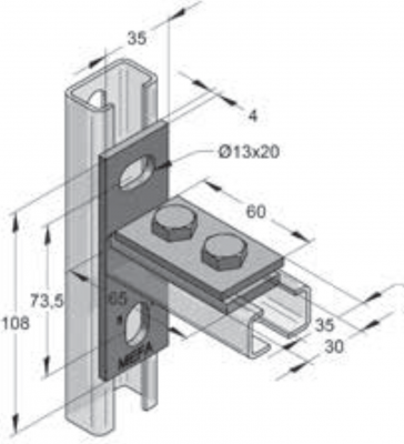 Anslutning profiler 35 horisontell