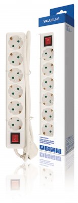 Kabeltyp	H05VV-F 3G1.5 Färg	Vit Antal socklar	6 Längd	310 mm Sladdlängd	1.50 m Uttagstyp	Jordad Kontakt Nätkontakt	Schuko / Type