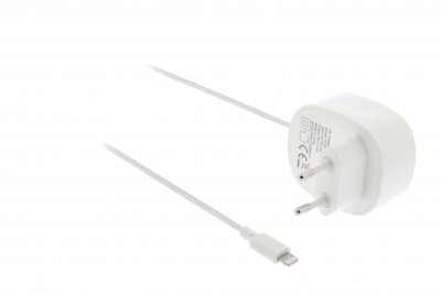 Väggladdare, 1 utgång, 2.4 A, IPHONE / APPLE, Vit, (Valueline)